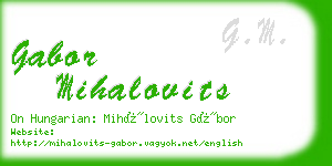 gabor mihalovits business card